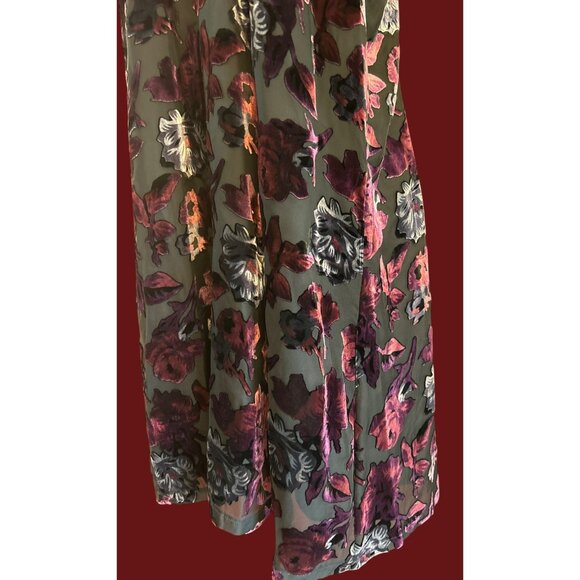 BB Dakota Black Purple Burnout Velvet Halter Dress Sz M Whimsigoth Dark Romantic - Picture 4 of 7